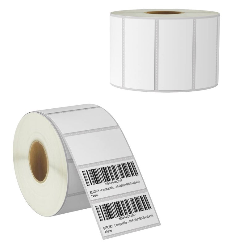 BETCKEY - 2" x 1.5" (51 mm x 38 mm) UPC Barcode & Address Labels Compatible with Zebra & Rollo Label Printer,Premium Adhesive & Perforated [2 Rolls, 2000 Labels] - Image 1